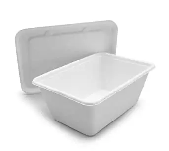 1000 ml Wasserdicht Einweg biologisch abbaubar zum Mitnehmen Bagasse Faser Quadratischer Lebensmittel behälter mit Deckel