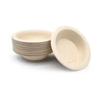 16 oz biologisch abbaubare umwelt freundliche, langlebige Bagasse-Faser, mikrowellen geeignete, runde, flache, Einweg-Schüssel platte für heiße Lebensmittel