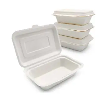 450ml recycelter Zuckerrohr-Clamshell-Behälter