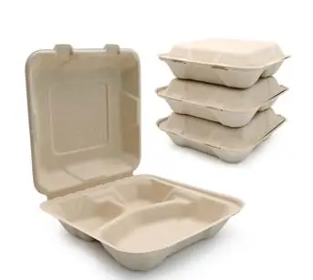 800 ml umwelt freundliche tragbare tragbare Einweg-Bento-Lunch-Box zum Mitnehmen auf pflanzlicher Basis