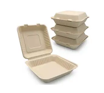 1500 ml tragbare erneuerbare Materialien umwelt freundliche nachhaltige wasser beständige Clamshell-Salat behälter