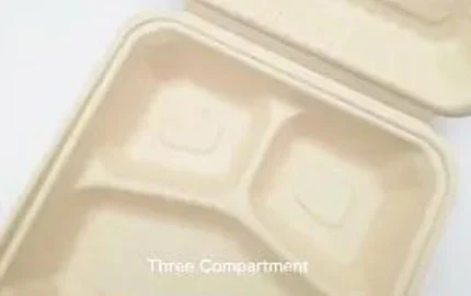 Nachhaltige biologisch abbaubare pflanzliche Einweg-Hoch leistungs 9 Zoll 3 Comp Clamshell Box